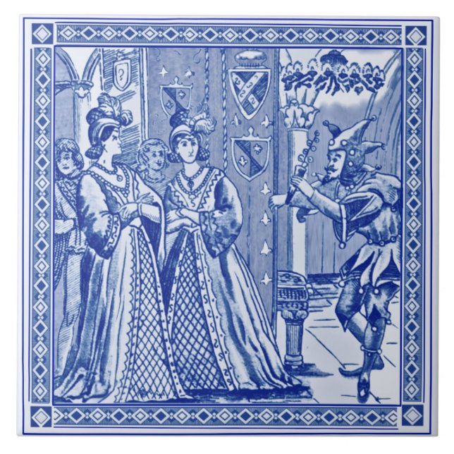 Azulejo de Reprodução da Série Minton Cinderella c (Frente)