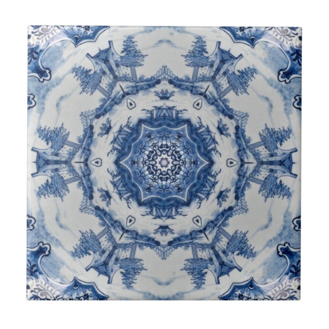 Azulejo de Revestimento Delft Blue Design 02 1764  (Frente)