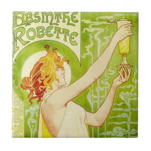 Azulejo de Robette do absinto de Alphonse Mucha