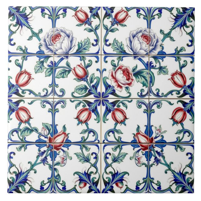 azulejo de rosas da primavera (Frente)
