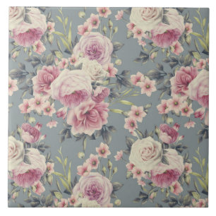 azulejo de rosas rosa
