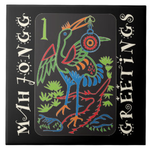 Azulejo de Saudações Mah Jongg Bird
