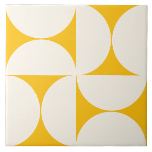 Azulejo de Semi Amarelo Geométrico Moderno