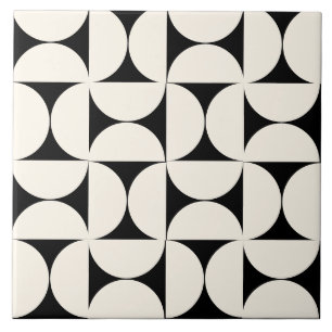 Azulejo de Semi Preto Geométrico Moderno