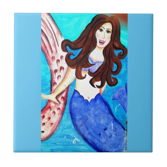 azulejo de sereia de brunette (Frente)