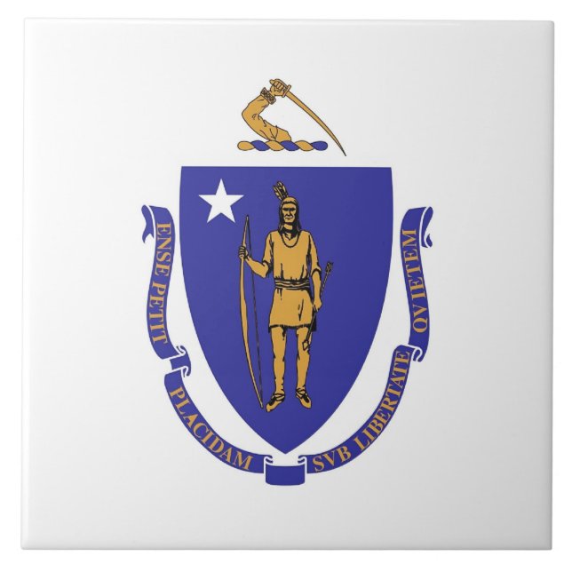Azulejo de Sinalizador do Estado de Massachusetts (Frente)