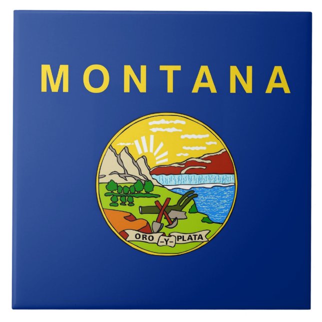 Azulejo de Sinalizador do Estado de Montana (Frente)