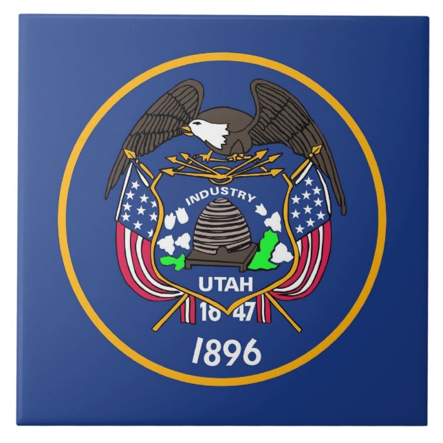 Azulejo de Sinalizador do Estado de Utah (Frente)