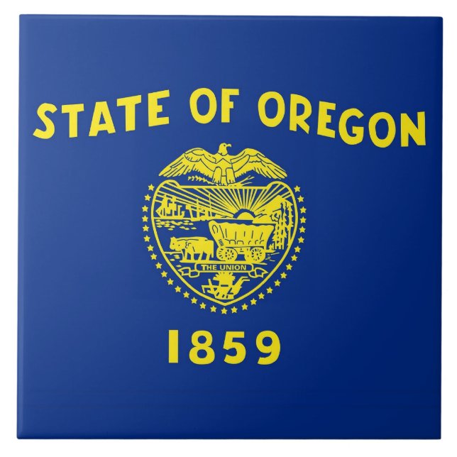 Azulejo de Sinalizador do Estado do Oregon (Frente)