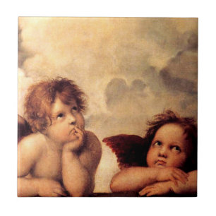 Azulejo de Sistine Madonna dos querubins de