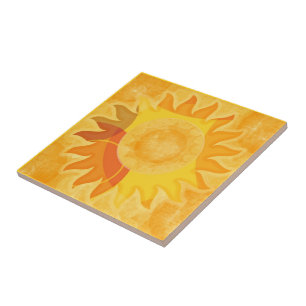 Azulejo de sol (fundo amarelo)