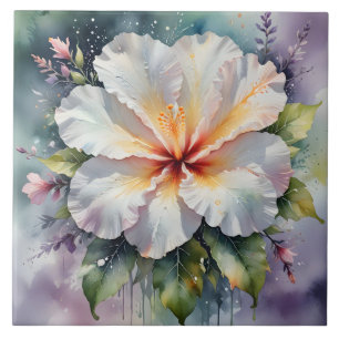 azulejo de sonho de hibisco branco