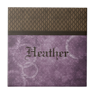 Azulejo de Steampunk da engrenagem do metal, roxo