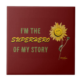 Azulejo de Super-Herói Vermelho Cerâmico da Poeta