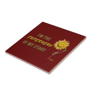 Azulejo de Super-Herói Vermelho Cerâmico da Poeta 