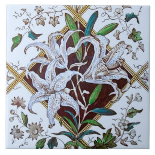 Azulejo de transferência de lírios vitorianos Re