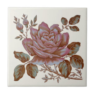 Azulejo de transferência de Rosa romântico c. De