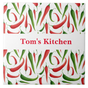 Azulejo de Trivet Pimentos de Nome Personalizado