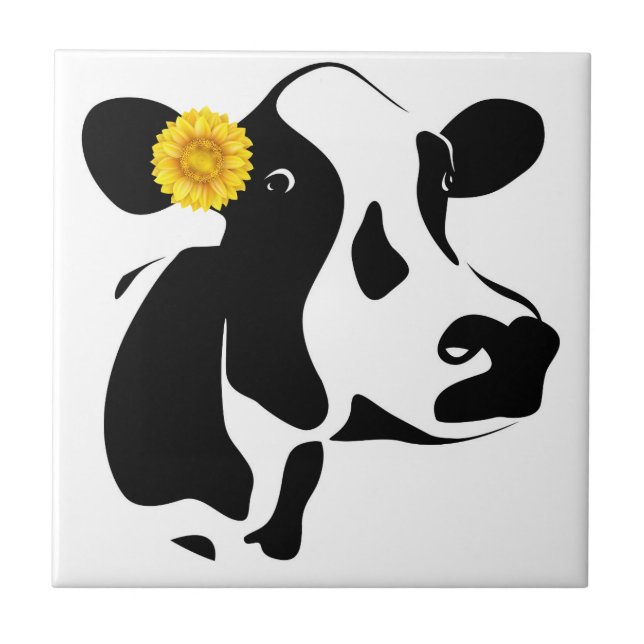 Azulejo de Vaca Preto e Branco (Frente)