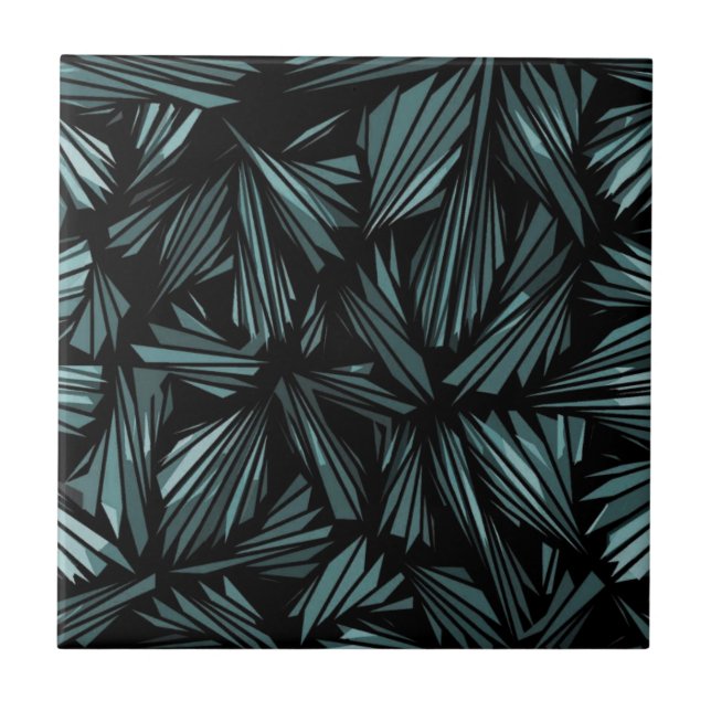 Azulejo de vidro azul-padrão com abstrato (Frente)