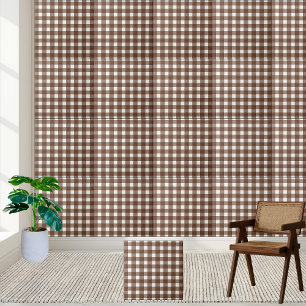 Azulejo de Xadrez Marrom e White Gingham