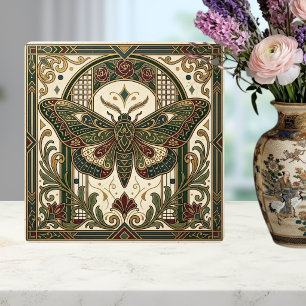 Azulejo Decorativo Art Nouveau Esmeralda Mariposa