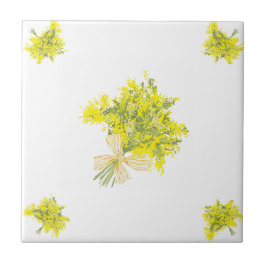 Azulejo decorativo Buquê amarelo