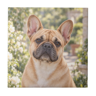 Azulejo Decorativo com Retrato Botânico de Bulldog