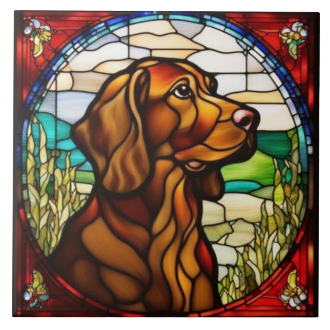 Azulejo Decorativo Cute Irish Setter (Frente)