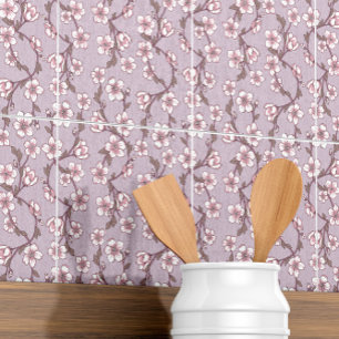 Azulejo Decorativo da Vinha Floral Roxa - Elegante