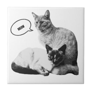 Azulejo decorativo de amor de gato siamês um prese