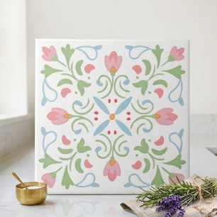 Azulejo Decorativo de Arte Popular de Primavera
