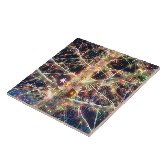 Azulejo Decorativo de Árvore de Natal / Trivet (Lateral)