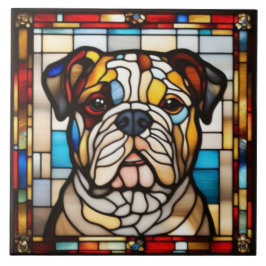 Azulejo Decorativo de Bulldog Fofo