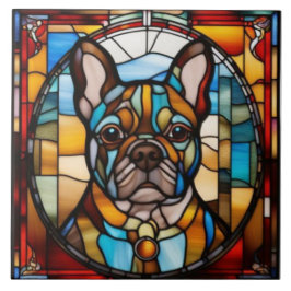 Azulejo Decorativo de Bulldog Francês Fofo