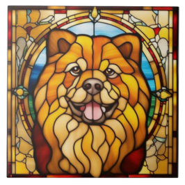 Azulejo Decorativo de Chow Chow Fofo