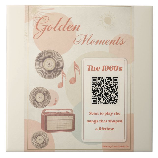 Azulejo Decorativo de Cuidados com Memória dos Ano (Frente)