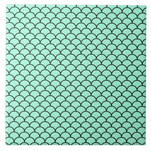 Azulejo Decorativo de Design de Sereia Preta Aqua