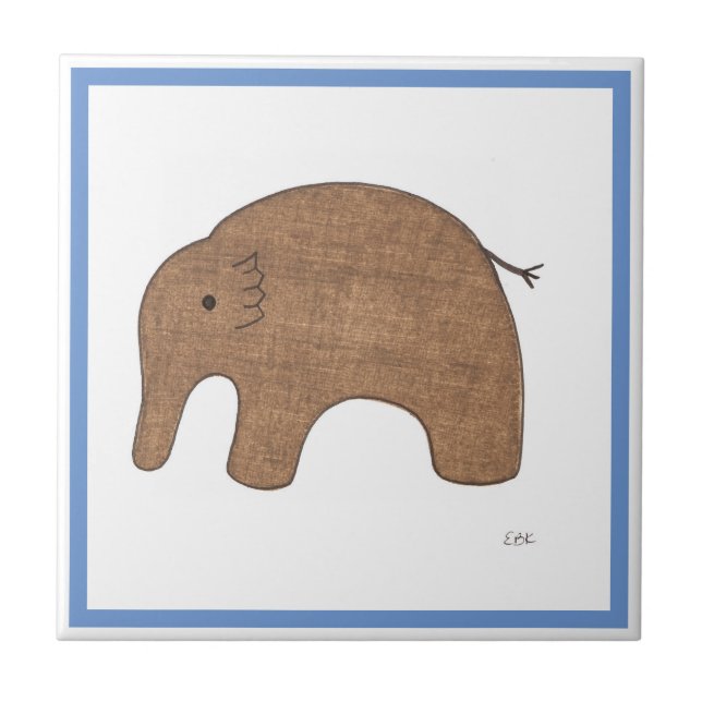 Azulejo Decorativo De Elefante De Bebê Doce - Erin (Frente)