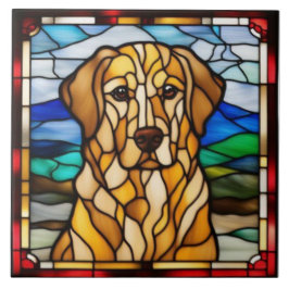 Azulejo Decorativo de Golden Retriever Fofo