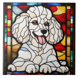 Azulejo Decorativo de Poodle Fofo