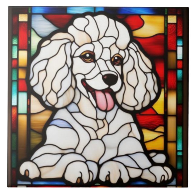 Azulejo Decorativo de Poodle Fofo (Frente)
