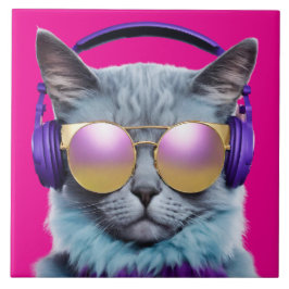 Azulejo decorativo de Turquesa Cat