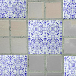 Azulejo decorativo do Ornamentado azul