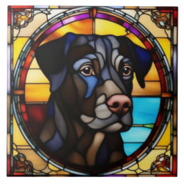Azulejo Decorativo Labrador Preto Fofo