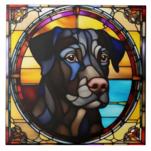 Azulejo Decorativo Labrador Preto Fofo