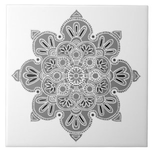 Azulejo Decorativo Medalhões de tons de cinza