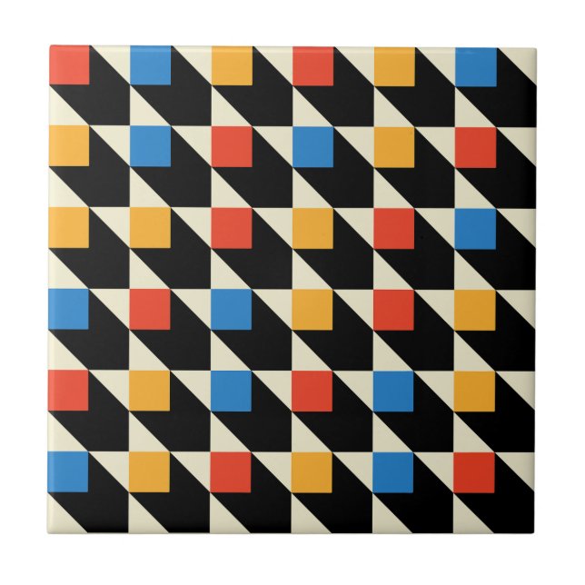 Azulejo Decorativo Quadrados Coloridos (Frente)