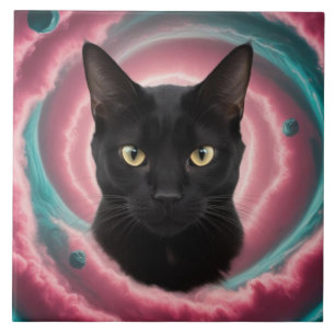 Azulejo Decorativo Redemoinho de Gato Preto