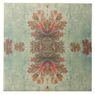 Azulejo Decorativo Vintage Duo: Verde e Filme Verm